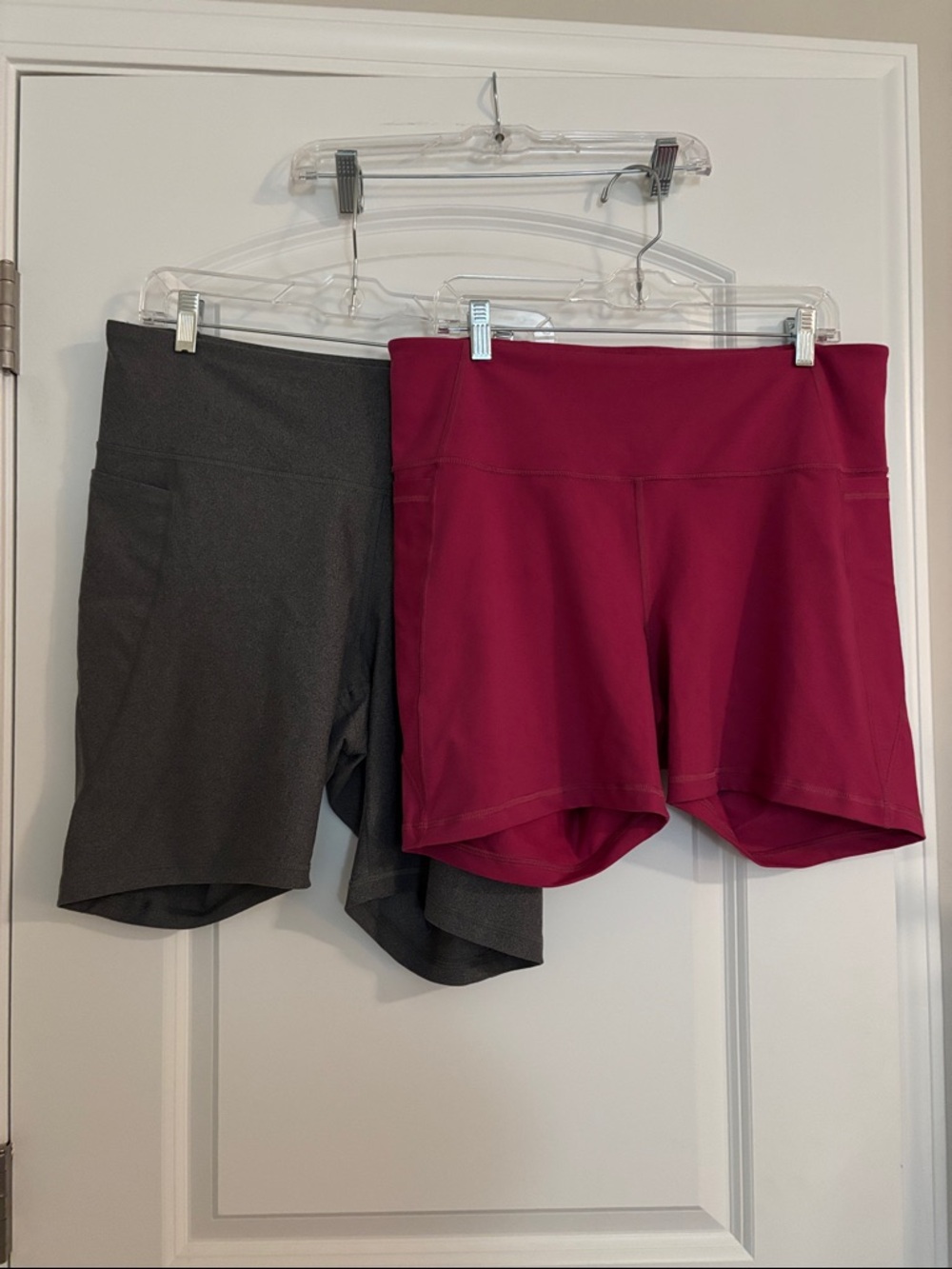 Women's High-Waist Active Shorts - pink and gray